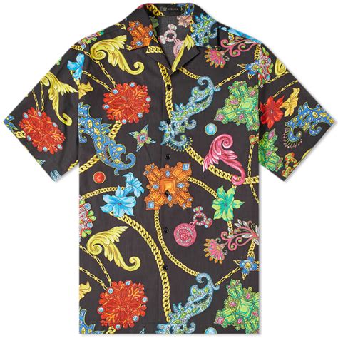 versace floral chain print shirt|versace clothing line.